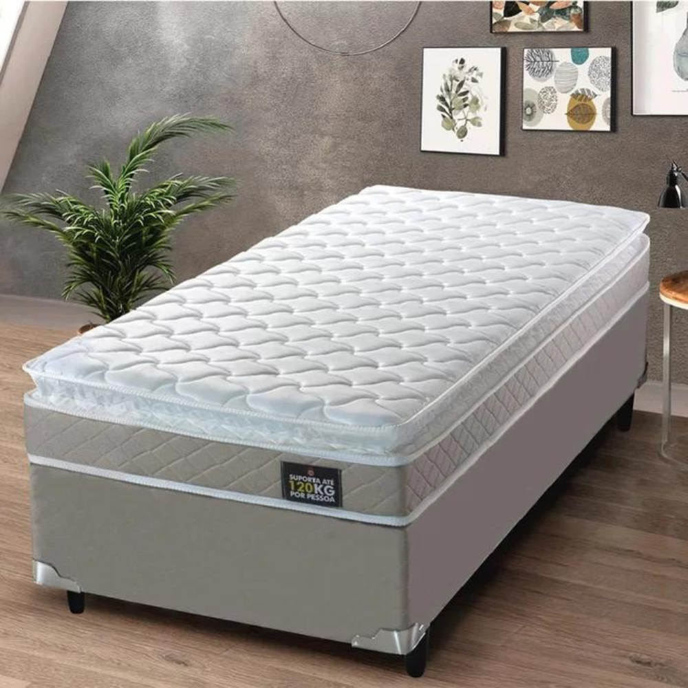 Colchão Solteiro Espuma D33 One Face Millenium Hellen Bege Branco 88x188x19cm