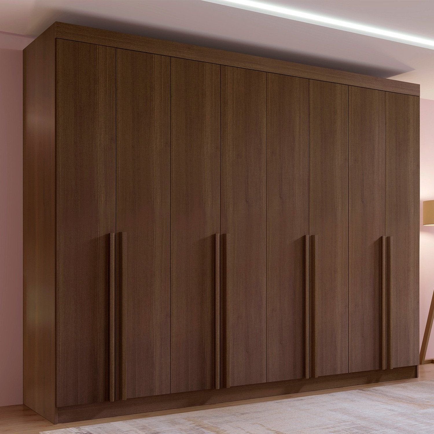 Guarda-Roupa Casal 8 Portas 8 Gavetas Império D Doro 100% MDF Cinamomo/Off White
