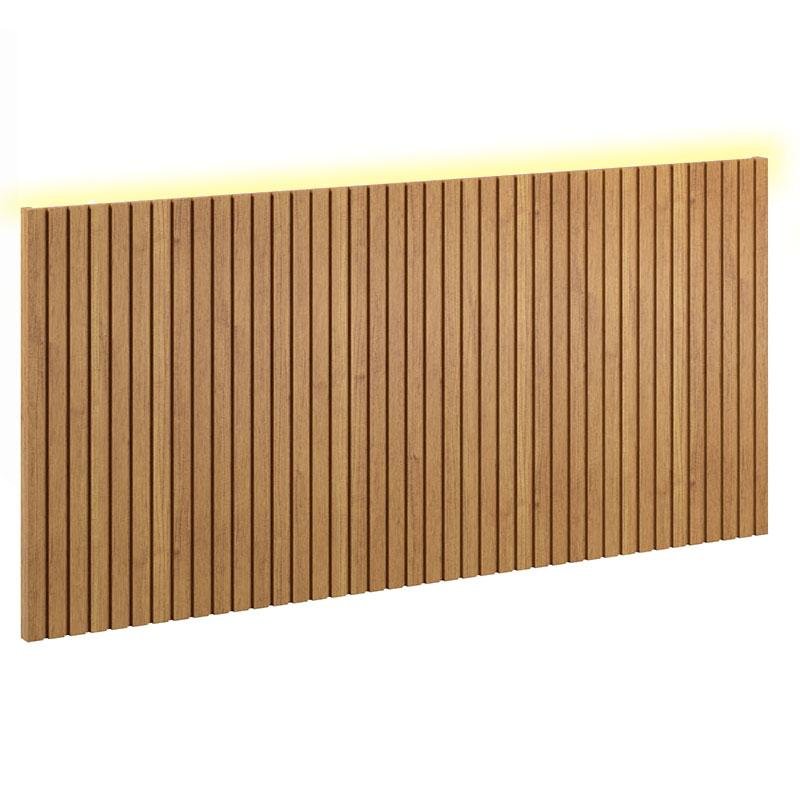 Painel Decorativo Ripado 230x109x49 cm Freijó com Led Matic