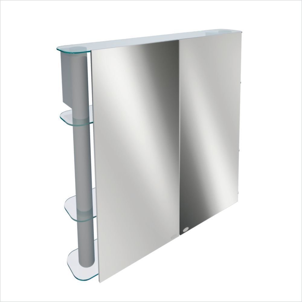 Espelheira para Banheiro Slip II Silver Cris Metal 2 Portas 62cm Prata