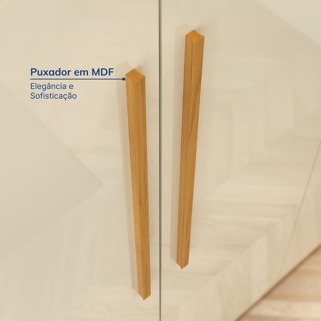 Guarda-Roupa Casal 6 Portas Carnaúba CabeCasa MadeiraOriginals 100% MDF Marrom/Off White