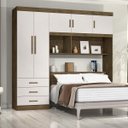 Guarda-Roupa Casal 5 Portas 3 Gavetas Cabeceira Baú Cancun Yescasa Branco