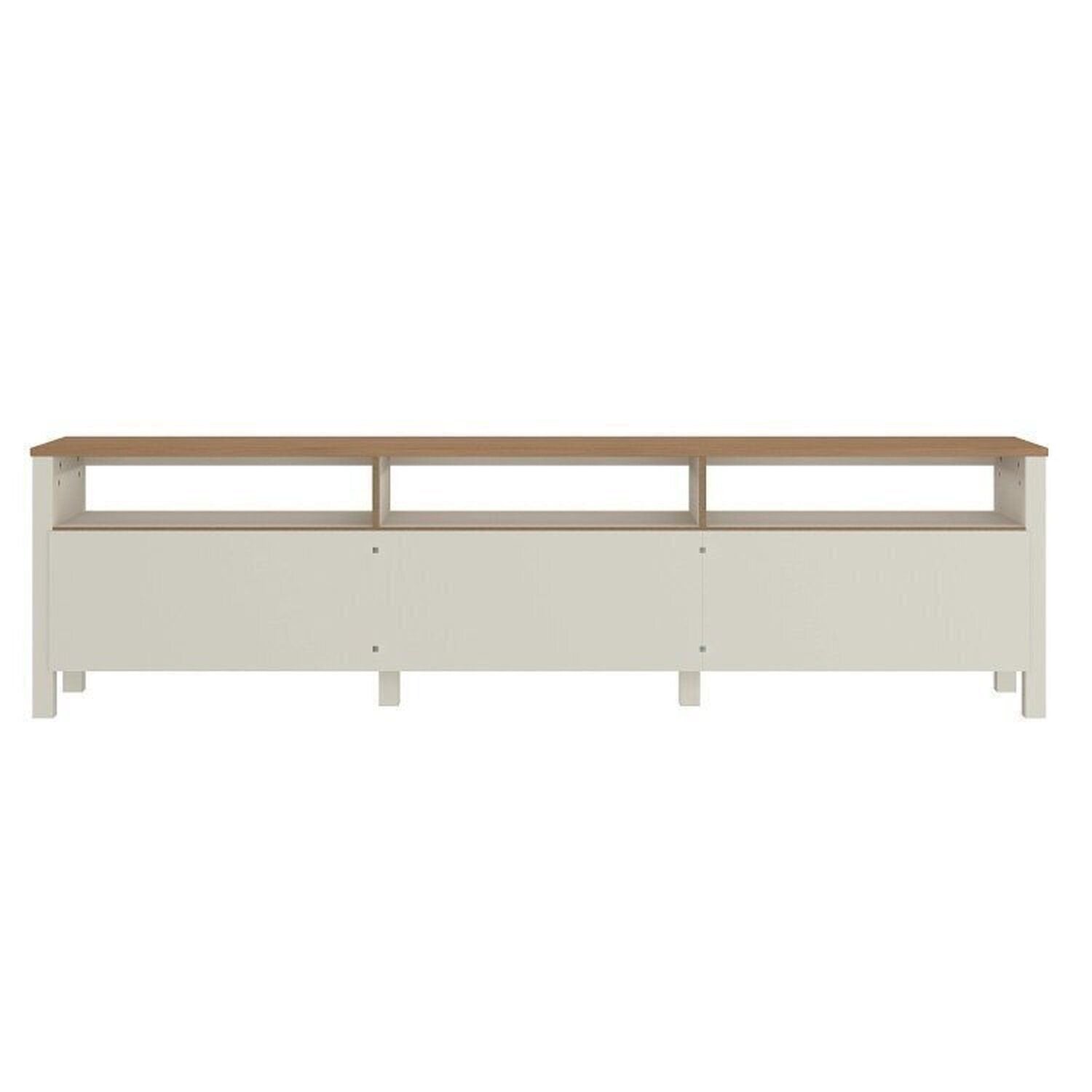 Conjunto Sala de Estar 2 Peças Rack 210cm e Estante Ananda CabeCasa MadeiraOriginals Off White/Mel