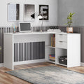 Escrivaninha Mesa Escritório em L Office Nt 2060 2 Gavetas 3 Nichos 148,6cm Branco New