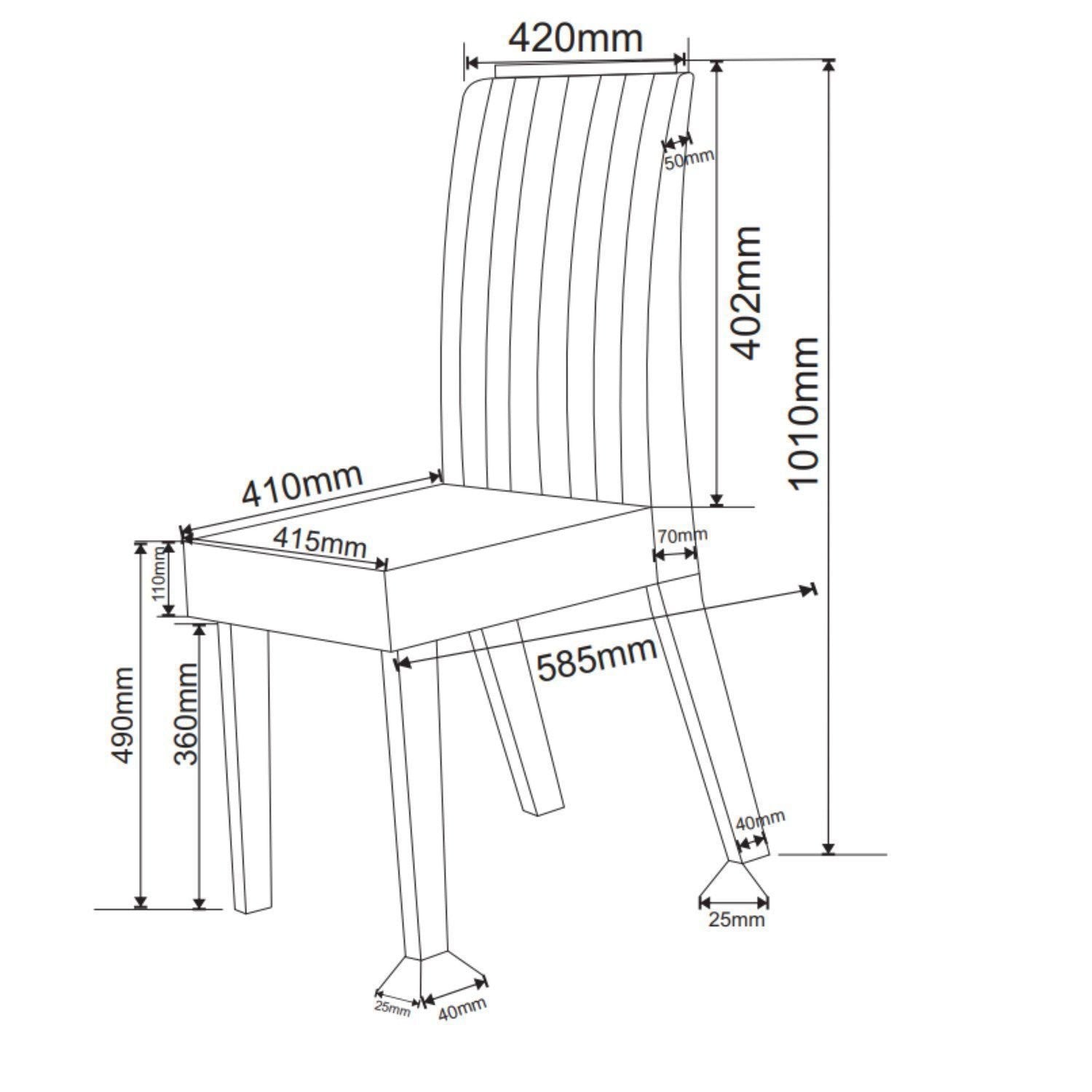 Conjunto Sala de Jantar Mesa Retangular Manuela 160x80 com 6 Cadeiras Yescasa