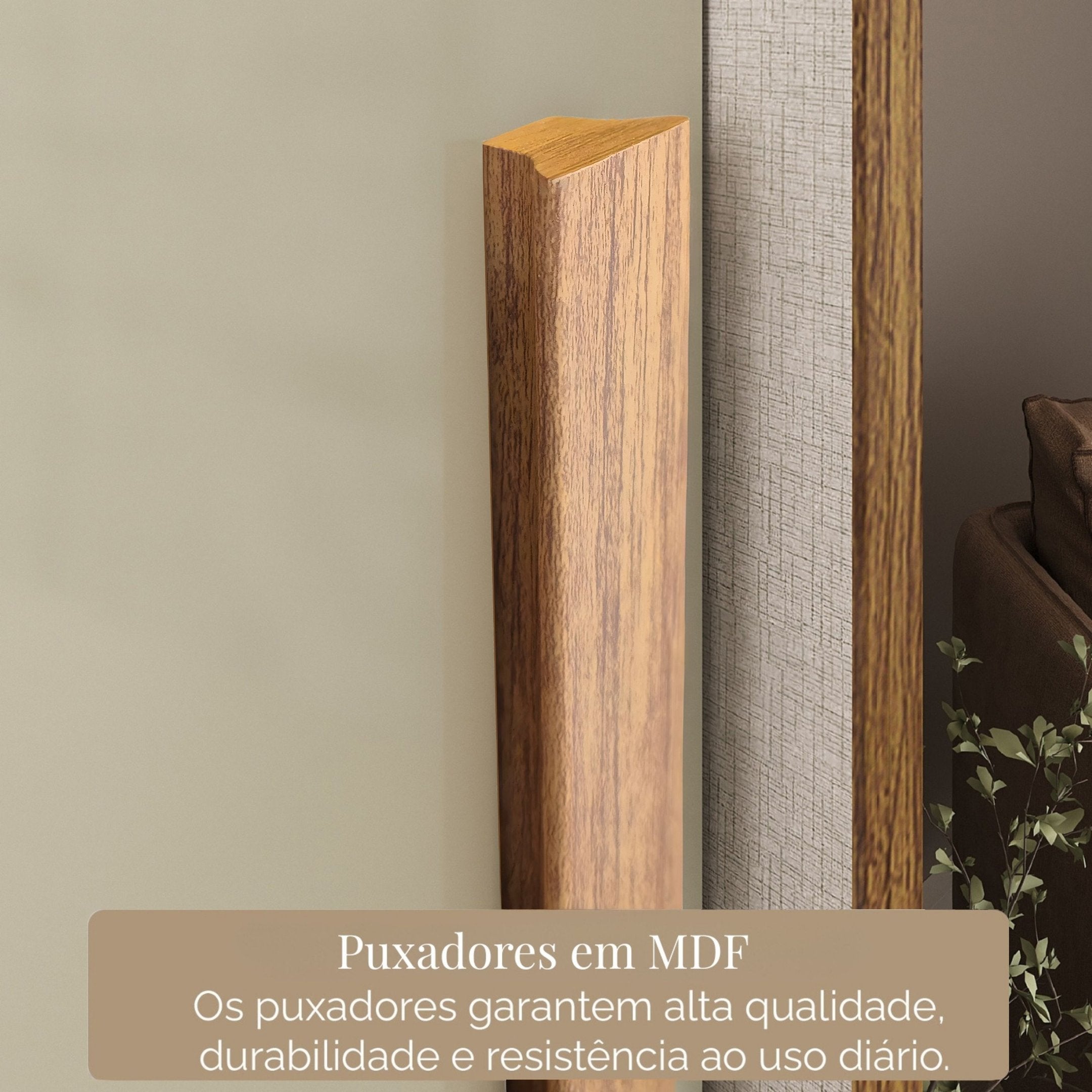 Guarda-Roupa Casal 3 Portas de Correr 6 Gavetas Spazio Yescasa 100% MDF Off White/Cinamomo