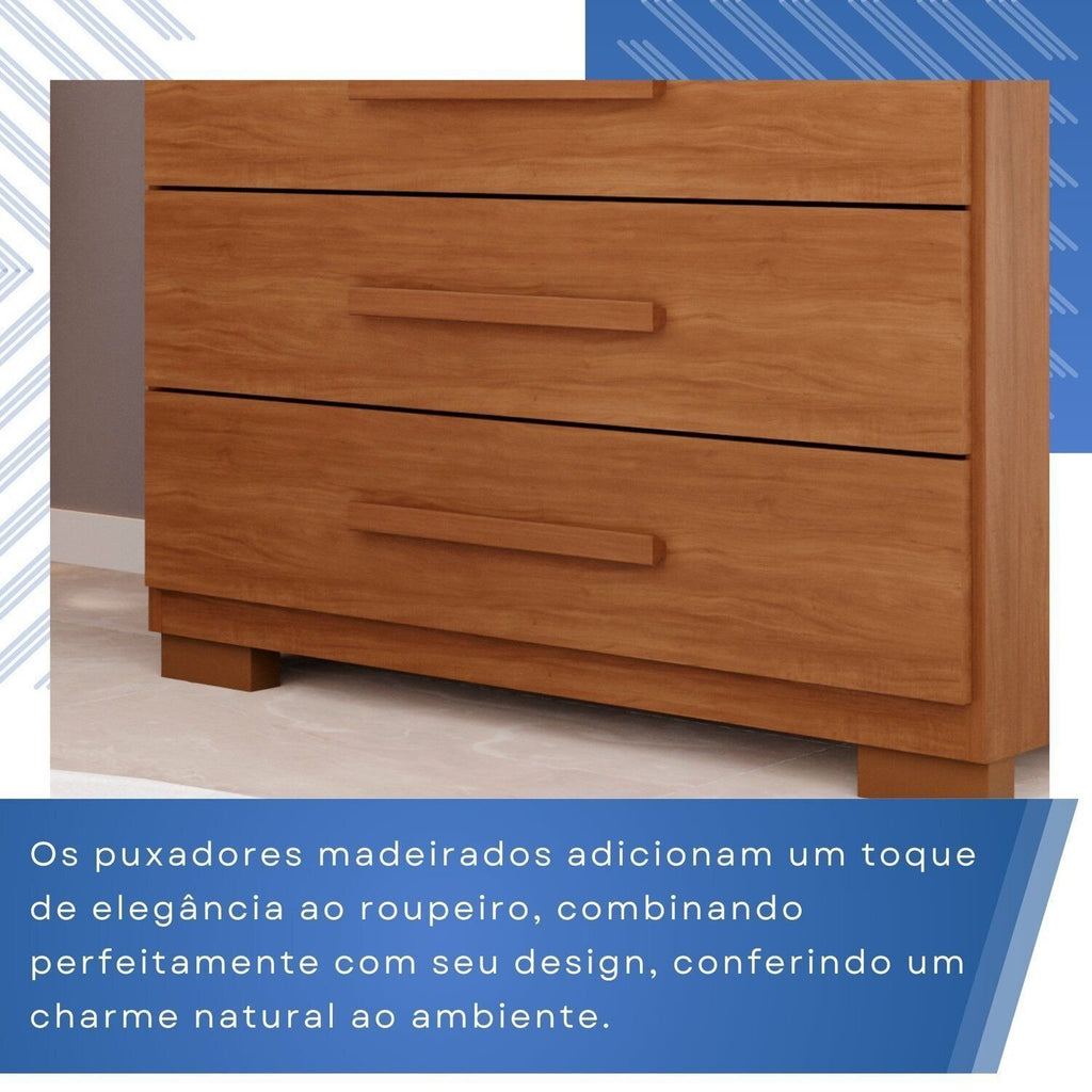 Cômoda para Quarto 7 Gavetas Topázio Espresso Móveis Marrom/Cinamomo