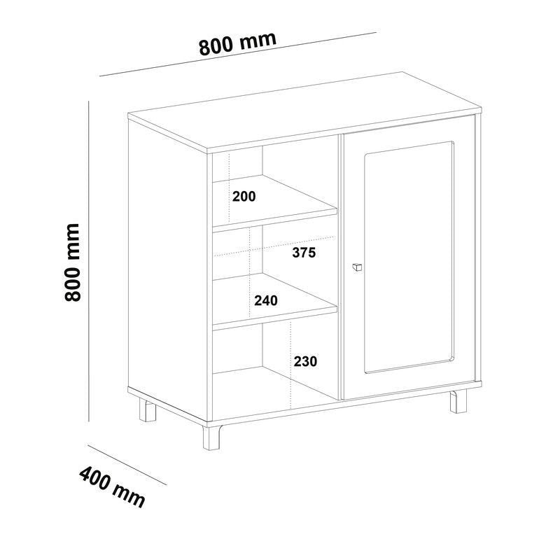 Conjunto Sala Charlotte Rack 4534 e Buffet 4535 Artely Carvalho/Menta