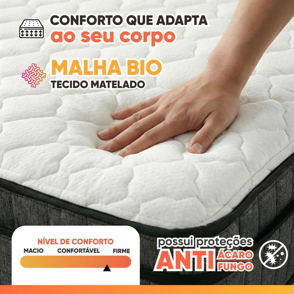 Colchão Solteiro Ortopédico D33 Euro Pillow Ultra Apolo Espumas 88x188x25cm