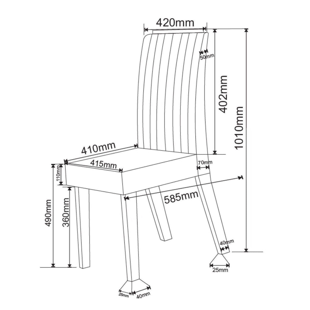 Conjunto Sala de Jantar Mesa Retangular Tampo Vidro/MDF com 4 Cadeiras Fran Inspirare Yescasa Bege/Mel