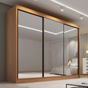 Guarda-Roupa Casal 3 Portas Espelhadas 6 Gavetas Qatar D Doro 100% MDF Marrom/Cinamomo