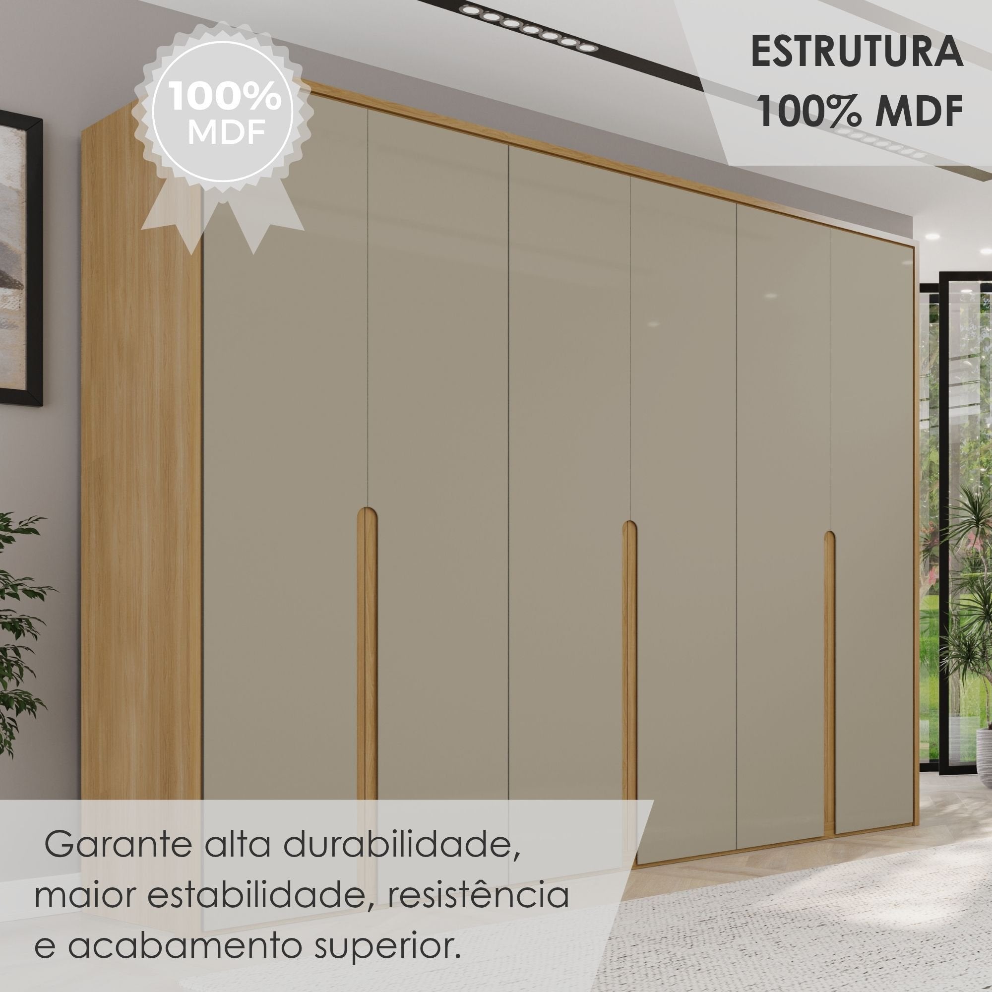 Guarda-Roupa Casal 6 Portas 6 Gavetas 100% MDF Lizz Casa D