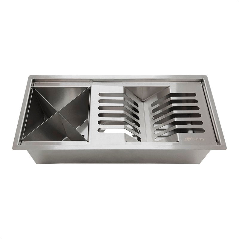 Canal Organizador Gourmet Úmido Escorredor 37,5 cm Aço Inox 304 2 Módulos Tubrax UAC0005-N