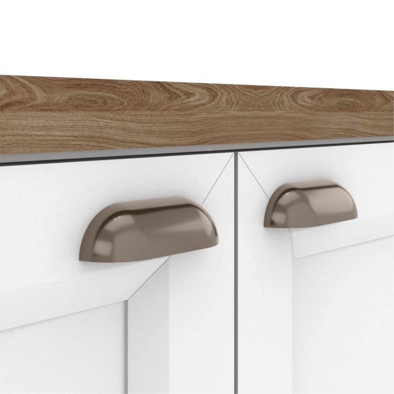 Cozinha Completa Modulada Unna Yescasa 6 Peças 15 Portas 2 Gavetas Paneleiro Nicho Branco