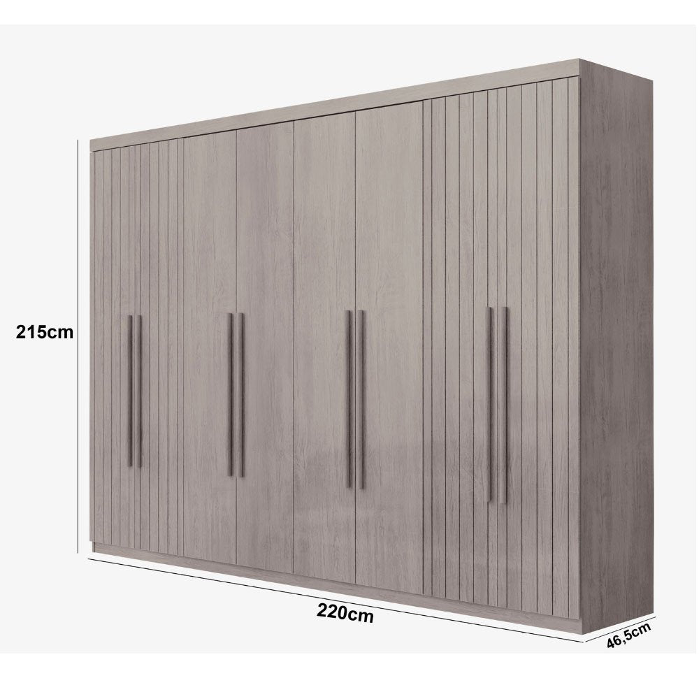 Guarda-Roupa Casal Toronto 8 Portas 4 Gavetas 100% MDF Moderna Mobília