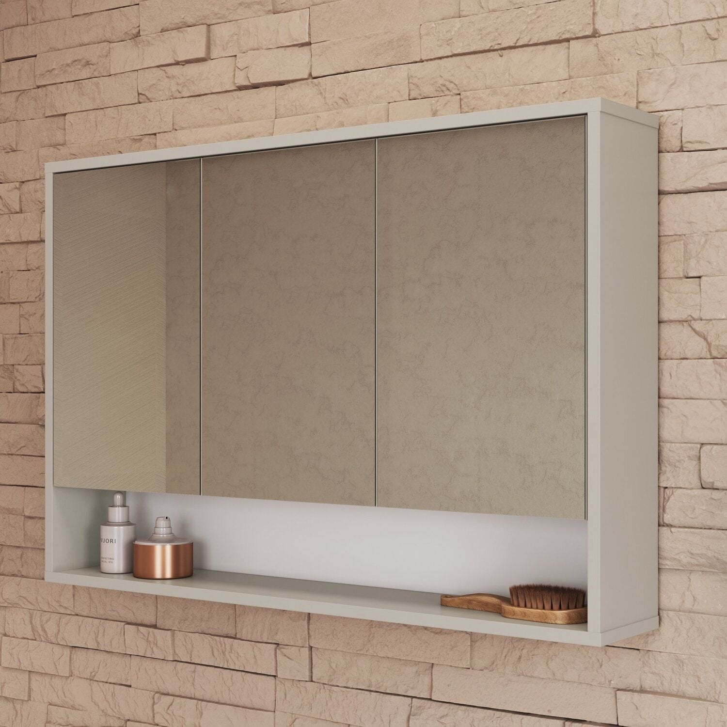 Conjunto para Banheiro Art in Móveis Berlin Modulado 176cm 4 Peças Cuba e Gabinete Suspenso Arenas