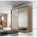 Guarda-Roupa Solteiro 2 Portas com Espelho 3 Gavetas Toronto Novo Horizonte 100% MDF Branco