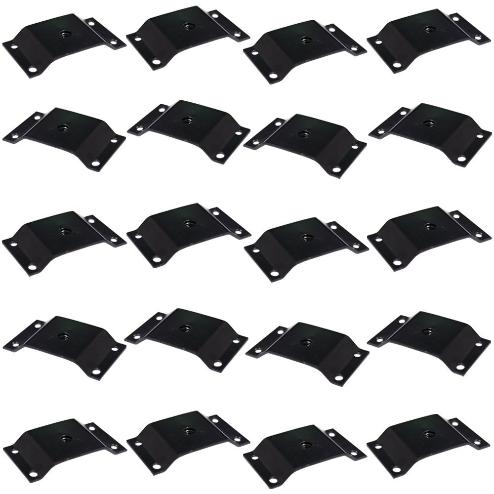 Kit 20 Chapinhas Chapa Elevada com Tubo Fixação Pés Palito Rosca 5/16 Preto Gran Belo