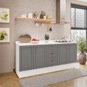 Cozinha Compacta Pérola Yescasa 2 Peças Balcão 2 Gavetas 3 Portas Branco 200x93,7x52cm