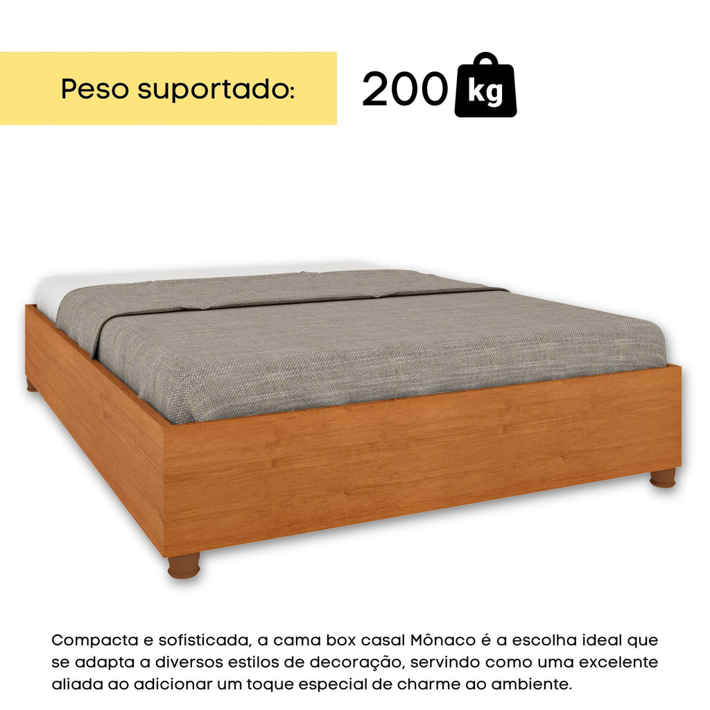 Cama Casal Mônaco MDP 193cm x 144cm Tcil Móveis Branco/Neve