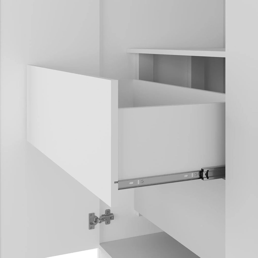 Guarda-Roupa Casal 4 Portas 2 Gavetas Logan Yescasa 100% MDF Branco/Olmo Italiano