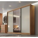 Guarda-Roupa Casal 3 Portas de Correr 6 Gavetas Soberano Novo Horizonte 100% MDF Marrom/Cumaru Fendi
