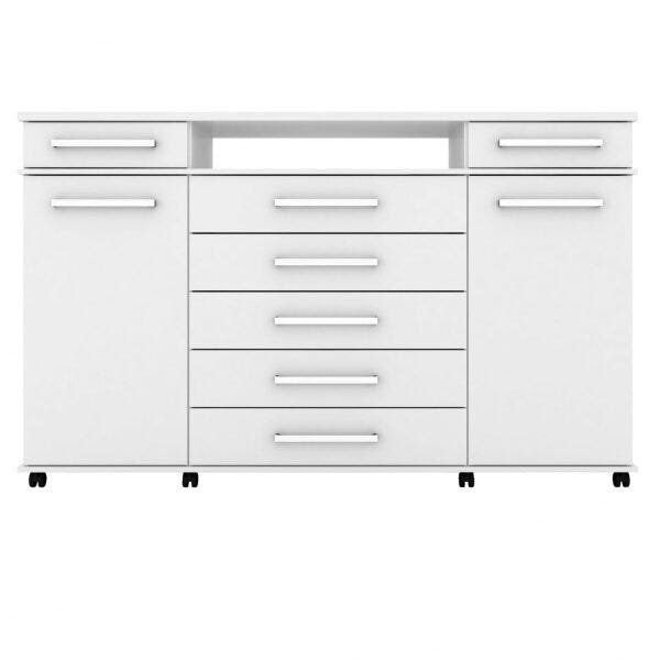 Cômoda 7 Gavetas 2 Portas com Rodízios London Yescasa Branco
