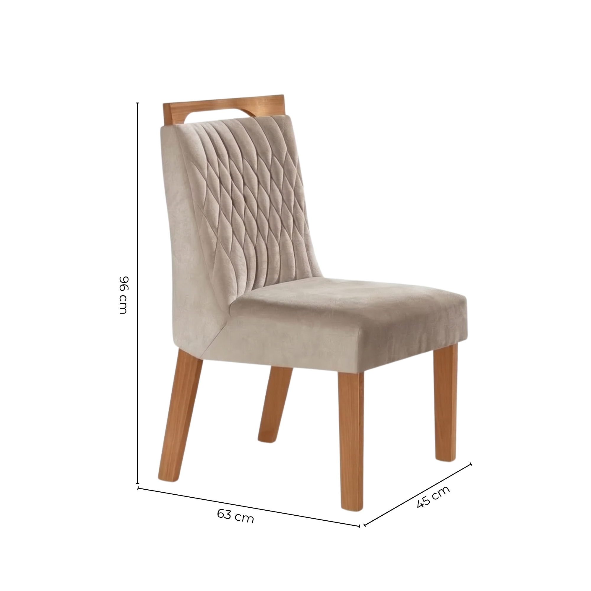 Conjunto Sala de Jantar Mesa Safira Tampo Vidro e MDF com 6 Cadeiras Atena LJ Móveis