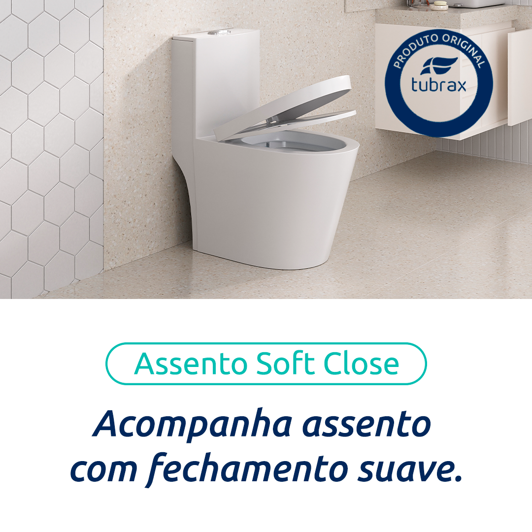 Vaso Sanitário Monobloco Cerâmica Modelo Acies Tubrax Branco VAB0003