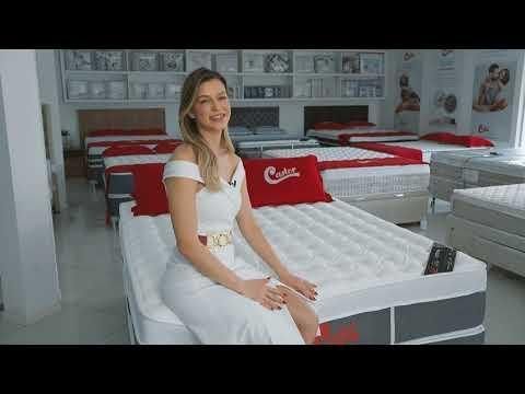 Colchão Castor Queen Plush Light Stress Free Double Face Pocket Cinza 158x198x36cm