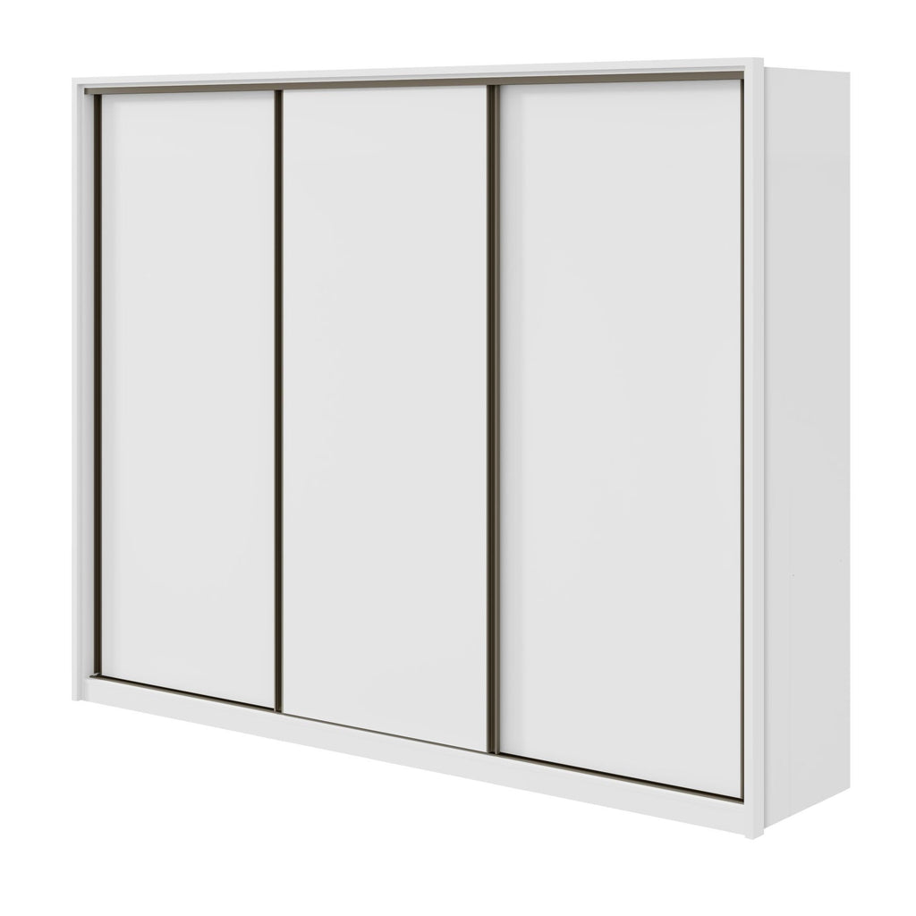 Guarda-Roupa Casal 3 Portas de Correr 6 Gavetas 270cm Spazio Yescasa 100% MDF Branco