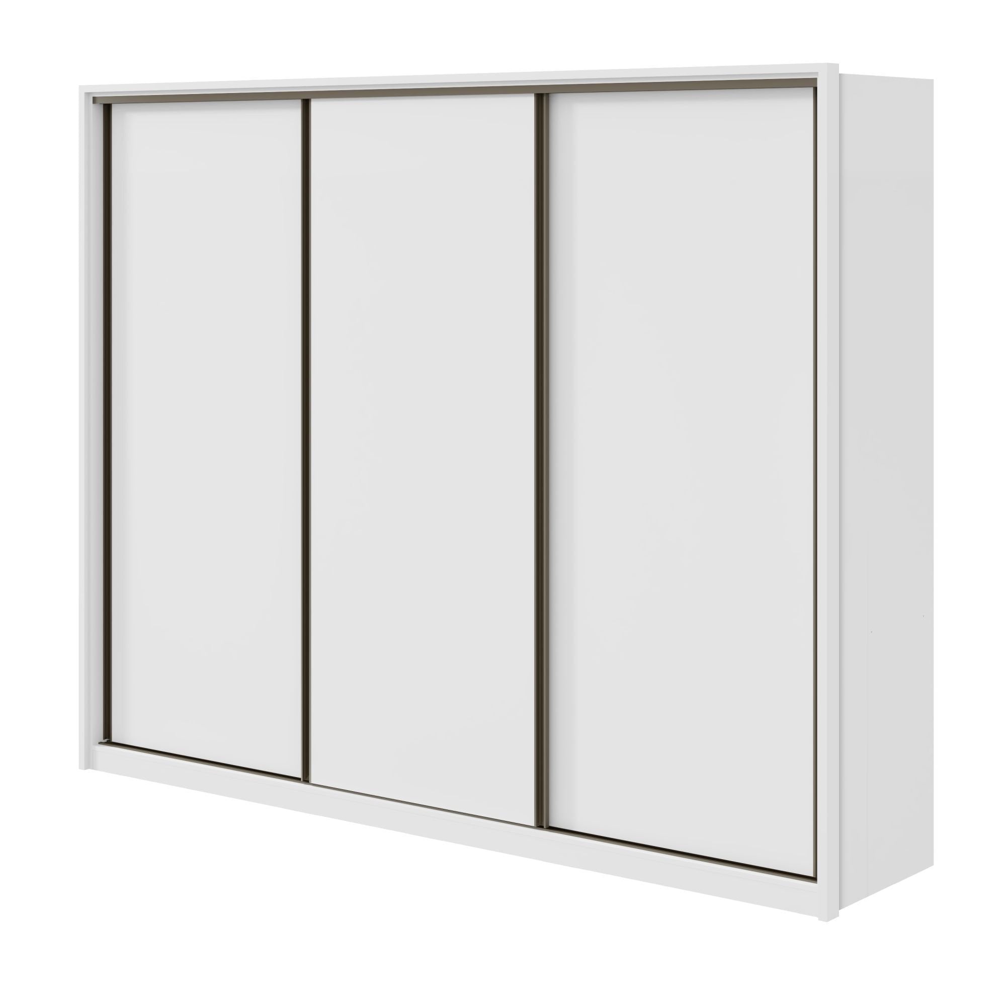 Guarda-Roupa Casal 3 Portas de Correr 6 Gavetas 270cm Spazio Yescasa 100% MDF Branco