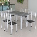 Conjunto Sala de Jantar Mesa Tampo de Granito com 6 Cadeiras Topázio Sara Yescasa