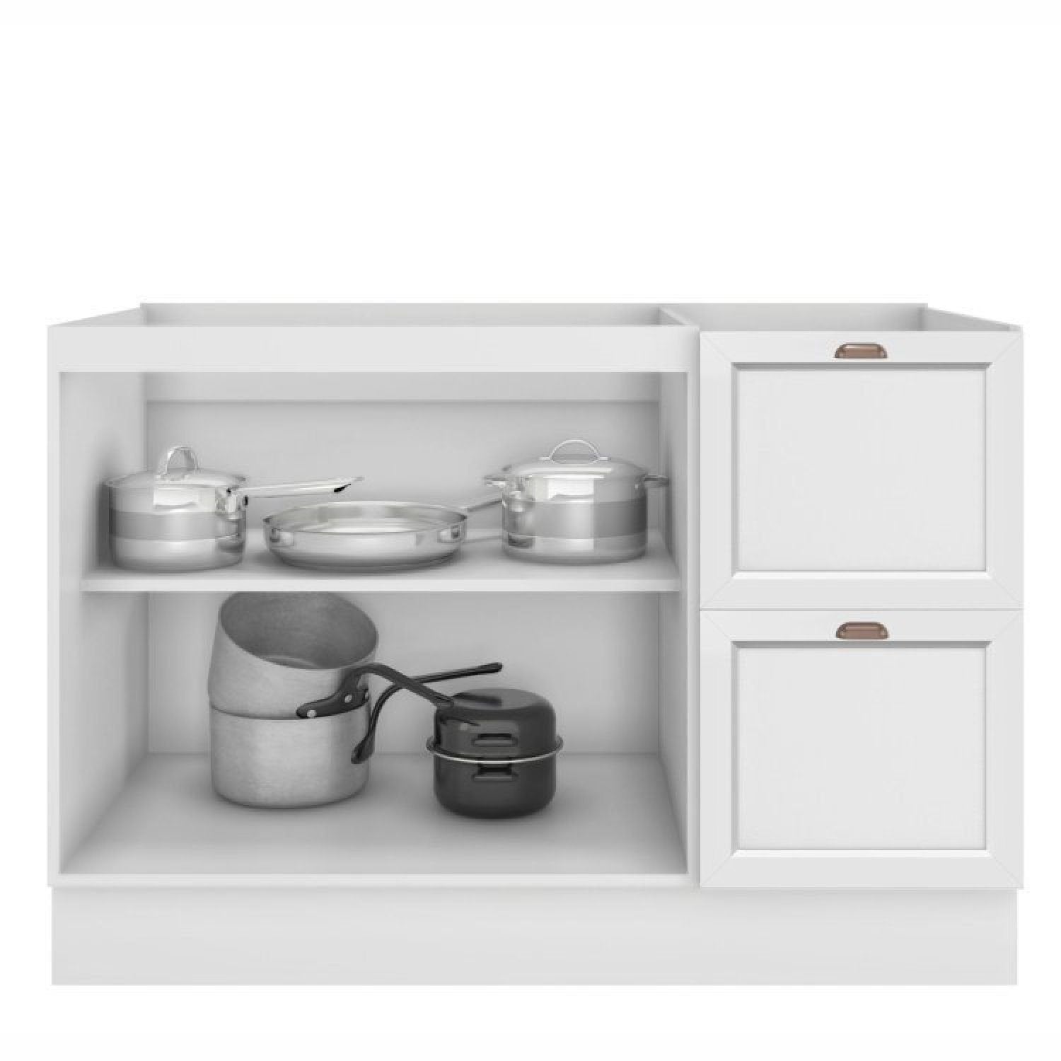 Cozinha Completa Modulada 10 Peças 17 Portas 2 Gavetas com Torre Quente Unna Yescasa Branco/Espresso