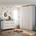 Quarto Infantil/Juvenil com Guarda-Roupa e Cômoda Sky Yescasa Branco/Olmo Italiano