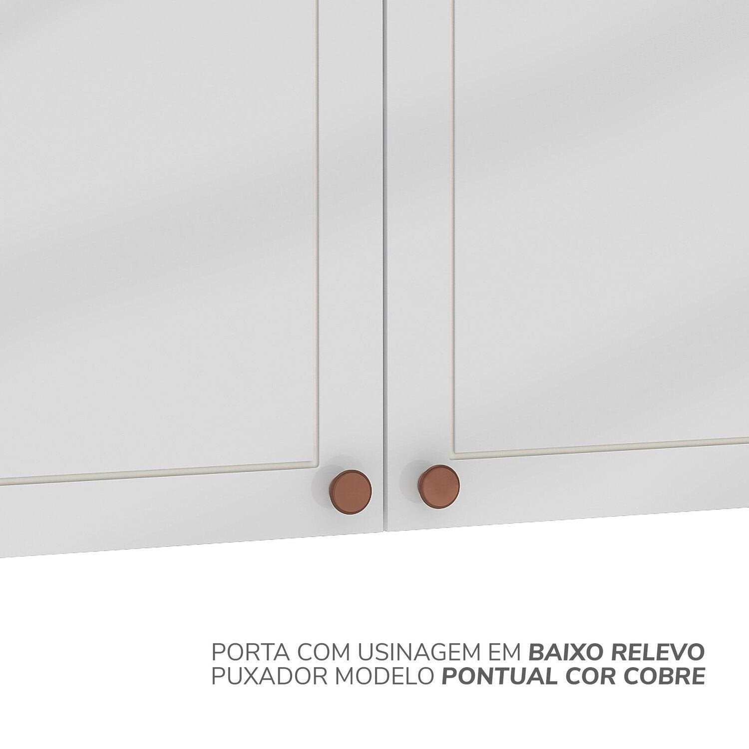 Cozinha Pérola com Rodapé 5 Peças Torre Quente Aéreo 3 Portas Balcão 120 Balcão 80 e Basculante Yescasa Branco