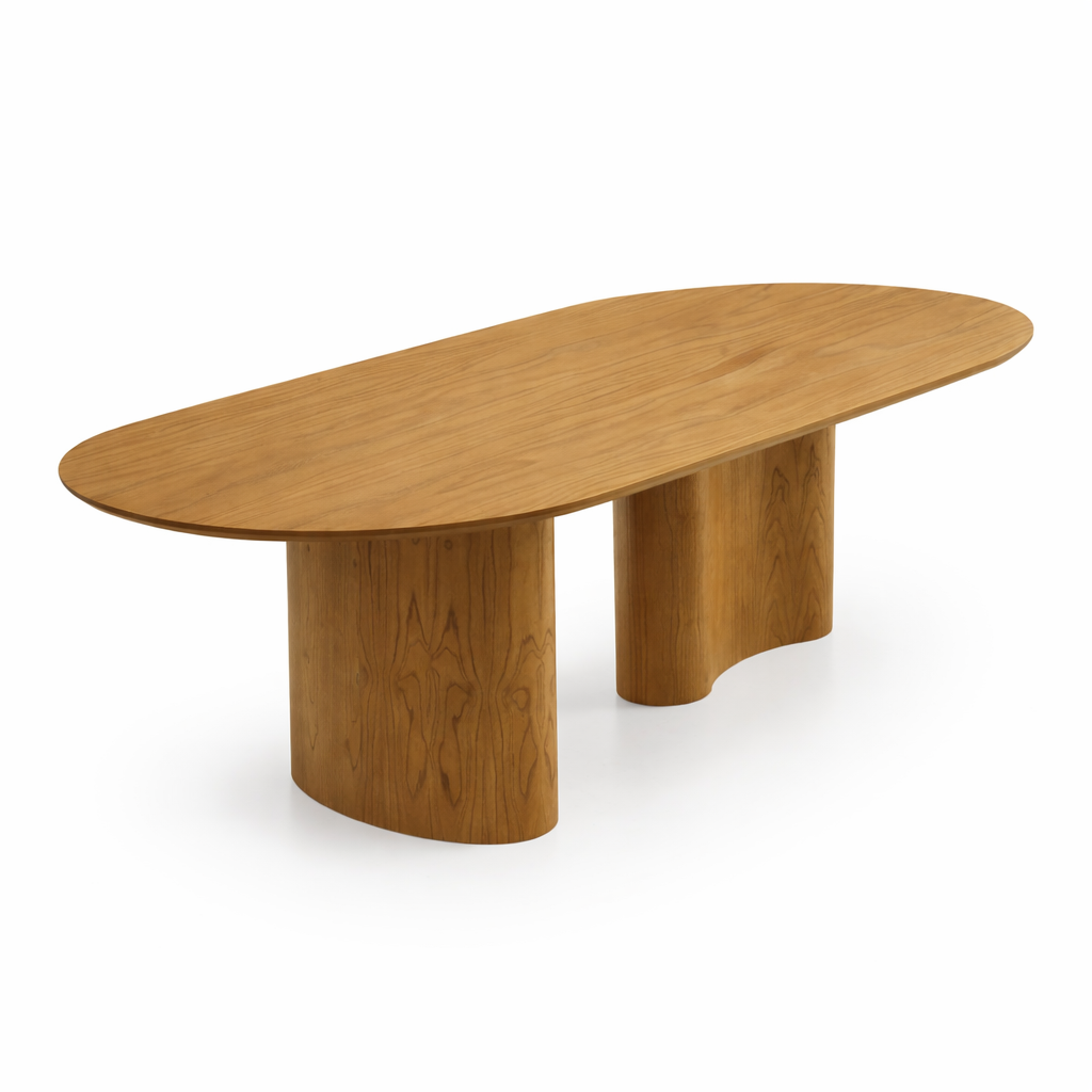 Conjunto Mesa de Jantar Savana e 8 Cadeiras Arezzo Madeira Laminada Natural Área Gourmet