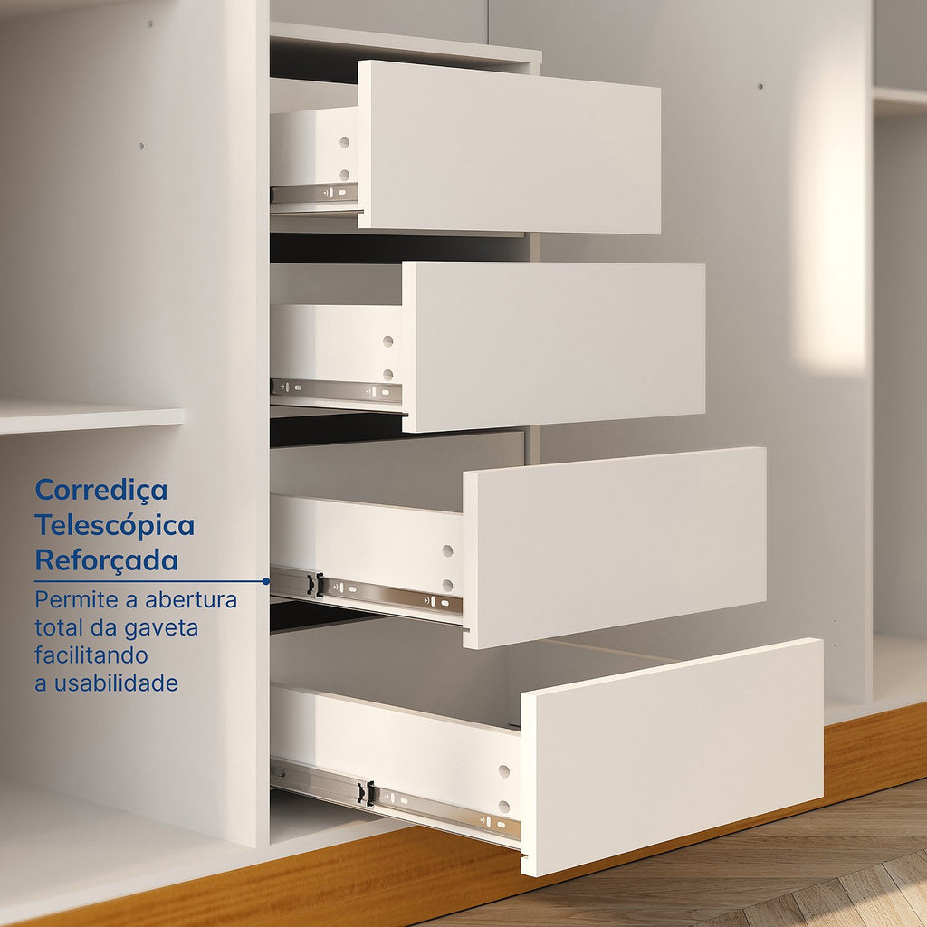 Guarda-Roupa Casal 6 Portas Carnaúba CabeCasa MadeiraOriginals 100% MDF Marrom/Marrome/Off White
