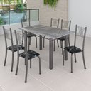 Conjunto Sala de Jantar Mesa Tampo de Granito com 6 Cadeiras Topázio Sara Yescasa