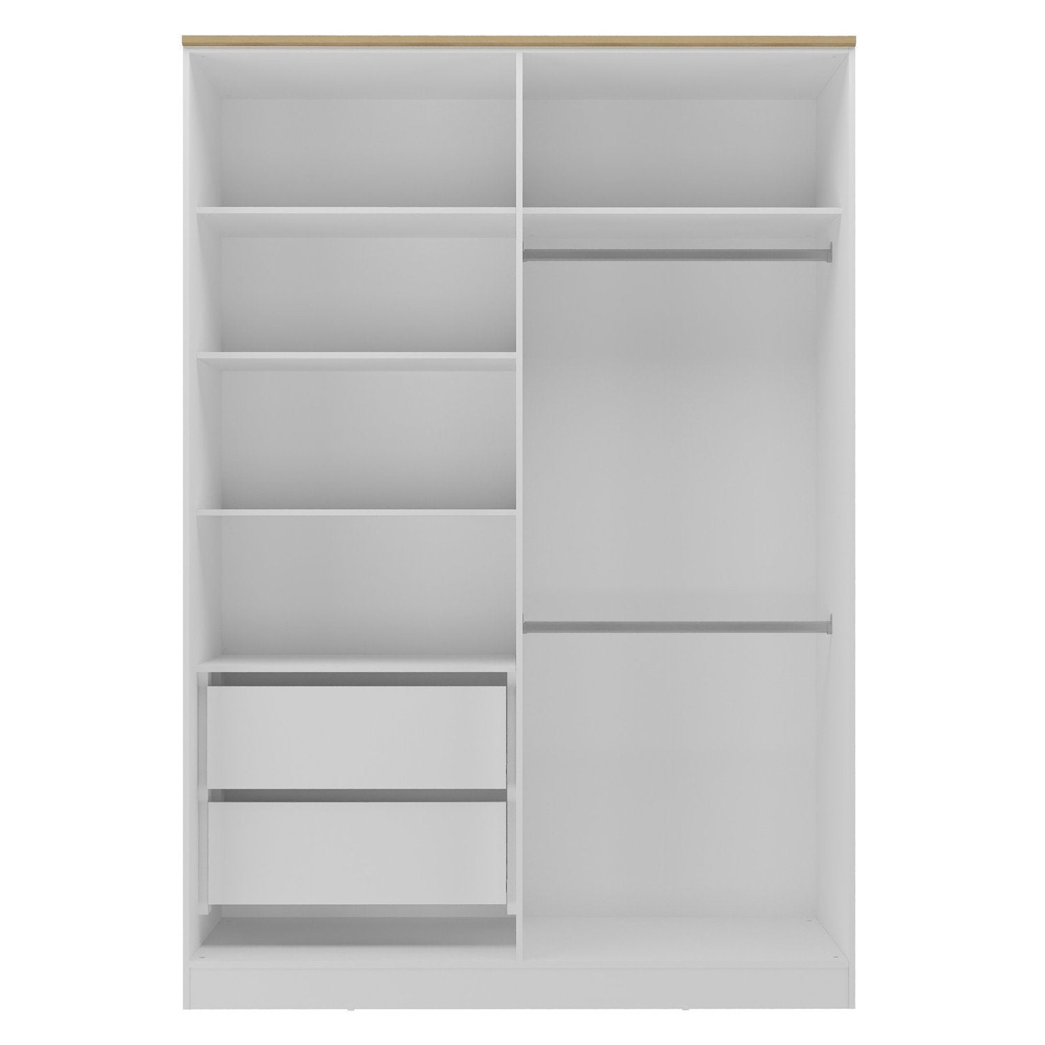 Quarto Infantil Completo Guarda-Roupa e Cômoda Sky Yescasa Branco/Olmo Italiano