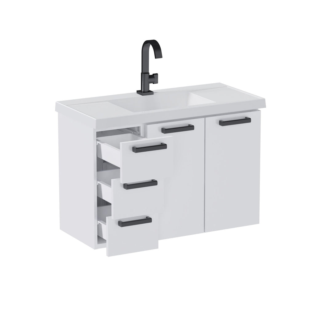 Gabinete para Banheiro em Aço Cozimax Damasco 3 Gavetas 81cm Branco