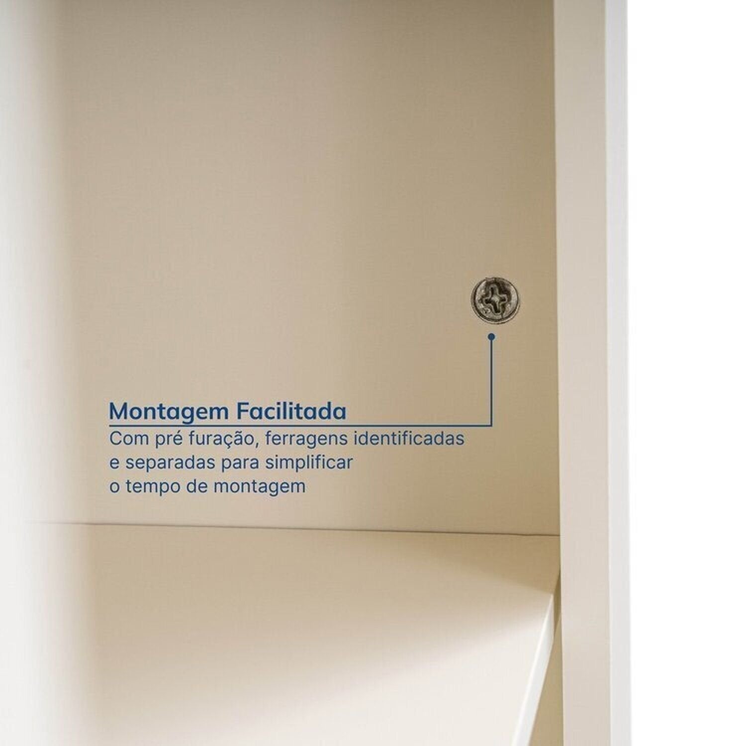 Conjunto Sala Ananda Rack, Estante e Armário Madeira Maciça Off White/Mel CabeCasa MadeiraMadeira