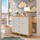 Cômoda Infantil 1 Porta 4 Gavetas 100% MDF Mimo Espresso Móveis Branco Brilho/Amêndoa