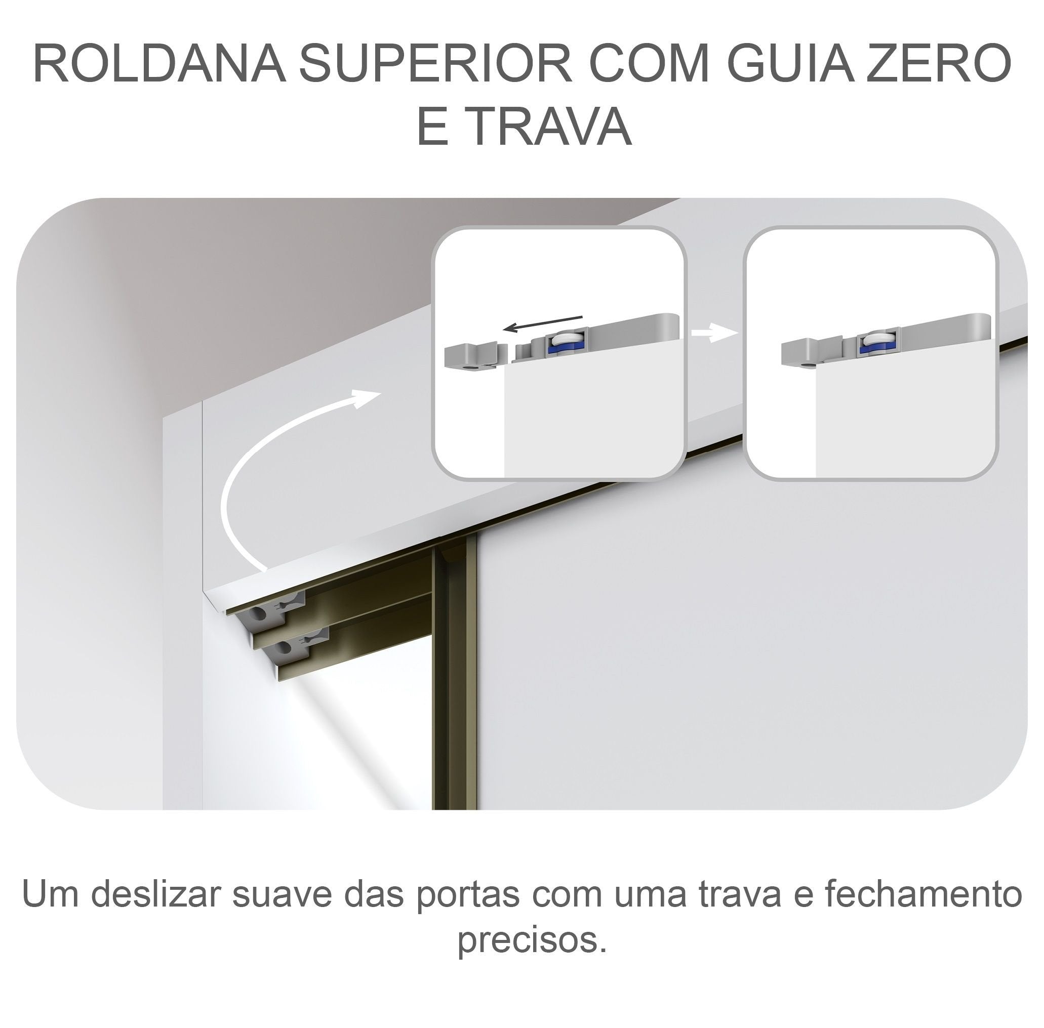 Guarda-Roupa Solteiro 2 Portas 3 Gavetas Ávila Novo Horizonte 100% MDF Branco